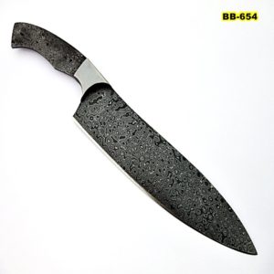 BBC-654, Handmade Damascus Steel 12 Inches Full Tang Chef Knife with Stainless Steel Bolster