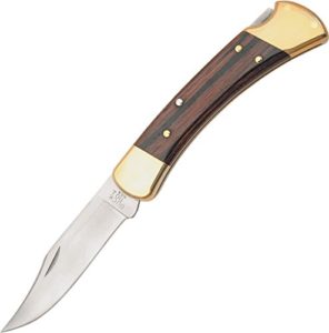 Buck Knives 110 Famous Folding Hunter Knife with Genuine Leather Sheath - TOP SELLER