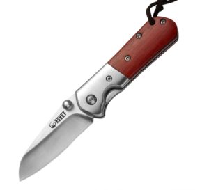 KUBEY Cultery Gentleman Folding Pocket Knife Wood Handle Outdoor Hunting Camping Folding Knives