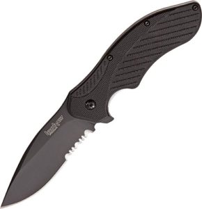 Kershaw Clash Black Serrated (1605CKTST); 3.1 inch Stainless Steel Blade with Black-Oxide Coating