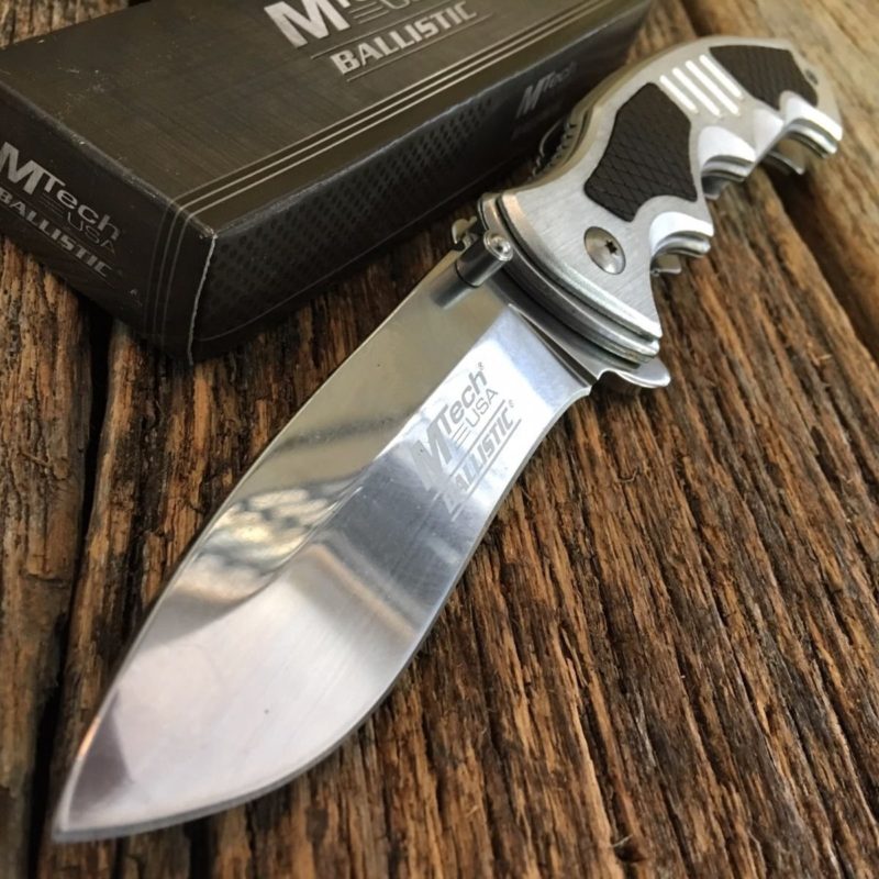 New 8.5 inch SILVER,BLACK MTECH XTREME Spring Assisted Open TACTICAL Pocket Eco Gift Knife with Sharp Blade