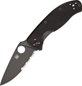 Spyderco Tenacious G-10 Combination edge black blade