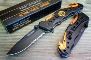 TAC-FORCE Spring Assisted Opening EMT EMS ORANGE Rescue Folding Pocket Knife