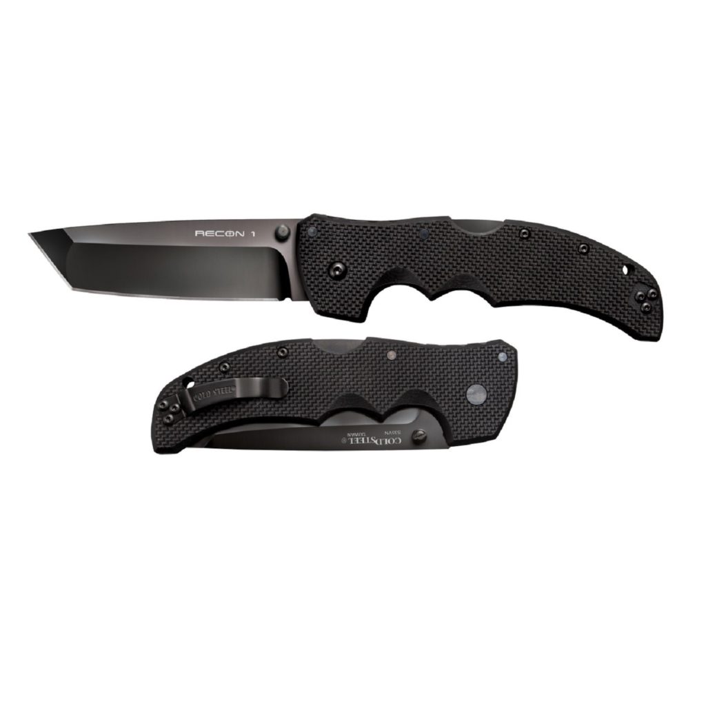 Cold Steel Recon 1 Folder Tanto 4In Blade 9-3,8In Overall Folding Camping Knives, Black