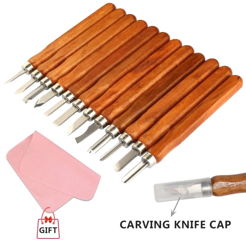Wood Carving Tools, Kereda 12 PCS Wood Carving Knife Professional Wood Carving Set with Storage Bag
