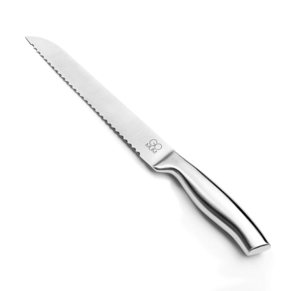 GOMUM GM-KNI003 Serrated Slicer 8 Inches High Carbon Stainless Steel Cutter Multi-Purpose Kitchen Knife