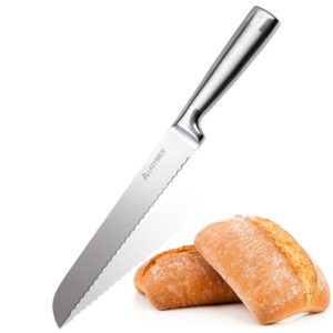 Serrated Bread Slicer Knife, Augymer Professional Stainless Steel Cake Slicing Knives