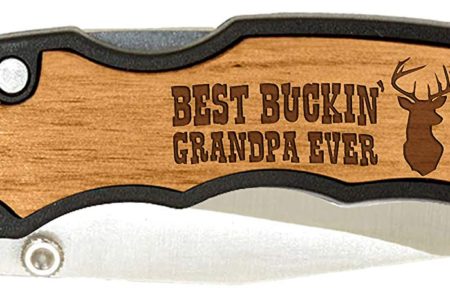 Father's Day Gift Best Buckin Dad Grandpa Ever Laser Engraved Pocket Knife