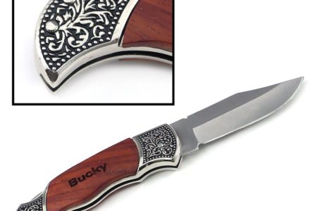 Personalized Rosewood Handle Pocket Folding Knife with 2 Lines of Engraving - Wedding Groomsmen Gift