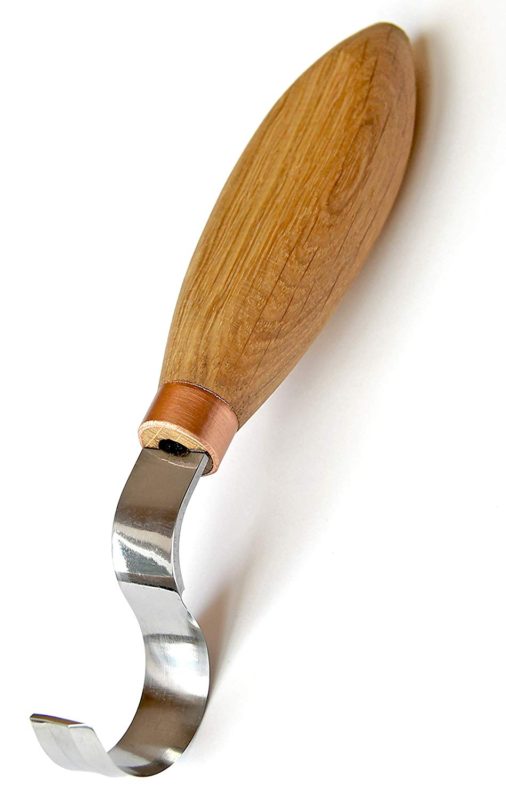 BeaverCraft Hook Knife SK2 Oak 1.2-Inch Blade Wood Carving Spoon Knife