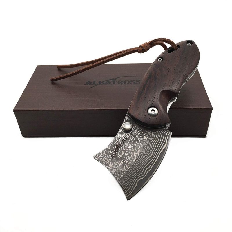 ALBATROSS HGDK002 EDC Mini Damascus Camping Folding Pocket Knife