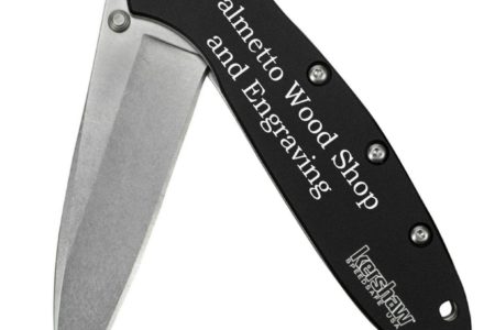 Kershaw Leek 1660SWBLK, Personalized Engraved Anodized Aluminum Black Handle Pocket Knife