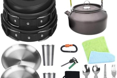 Bisgear Camping Cookware Kettle Pot Pan Mess Kit