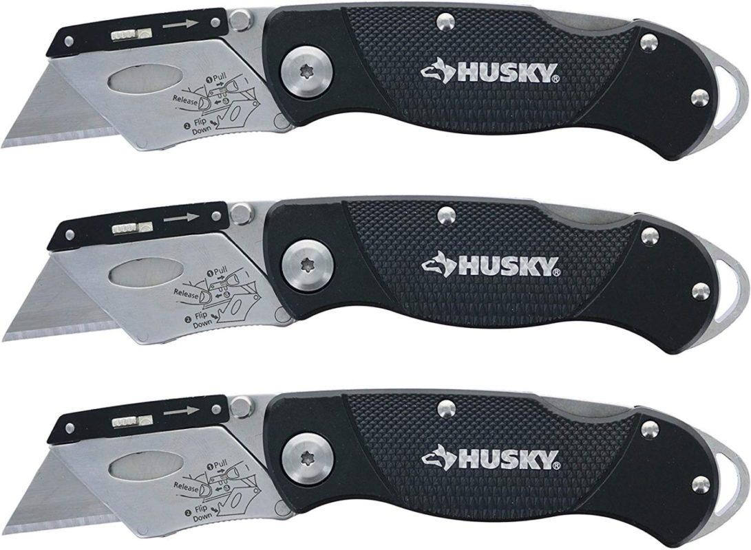 Husky Folding Sure-Grip Lock Back Utility Knives