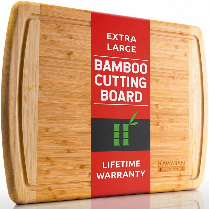 Bamboo Cutting Board - Extra Large Wooden 18 x 12 Inch Wood Cutting Boards for Kitchen