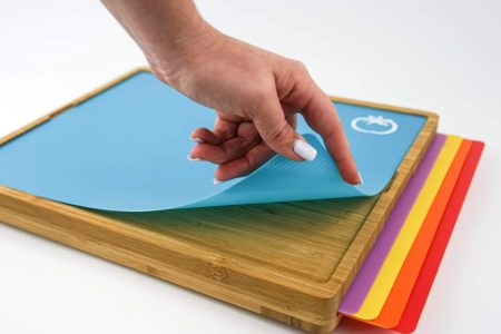 Bamboo Cutting Board with Flexible Mat Inserts