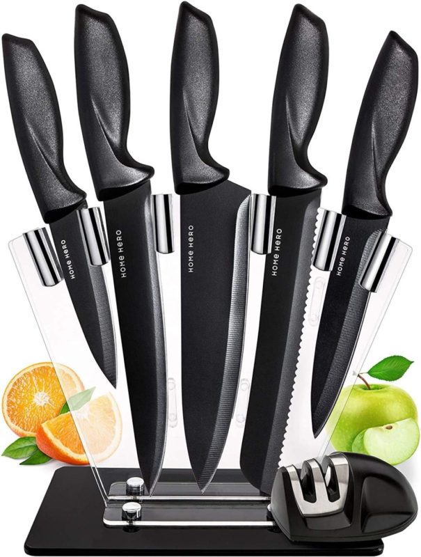 Chef Knife Set Knives Kitchen Set - Stainless Steel Kitchen Knives Set Kitchen Knife Set with Stand