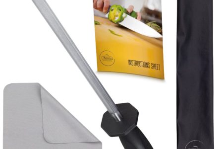 Chefast Honing Steel Knife Sharpening Set, Combo Kit of 10-Inch Sharpener Rod
