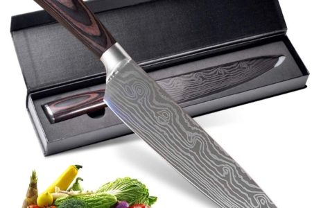 Professional Chef Knife, 8 Inch Pro Kitchen Knife, German High Carbon Stainless Steel Knife with Ergonomic Handle
