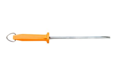 UltraSource Honing Steel, Smooth, 10 inches, Orange Handle Butcher Steel Sharpener