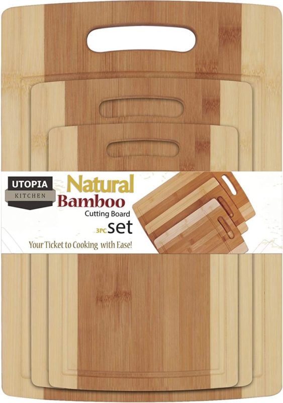 Utopia Kitchen 3 Piece Natural Bamboo Cutting Boards with Juice Grooves