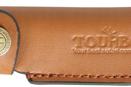 TOURBON Brown Leather Fixed Blade Knife Sheath with Snap Closure