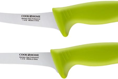 Cook N Home Flexible Curved and Straight Stiff 2 Piece Boning Knife Set