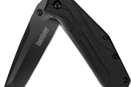 Kershaw Brawler Folding Pocket Knife (1990) with 3 Inches Black-Oxide Finished