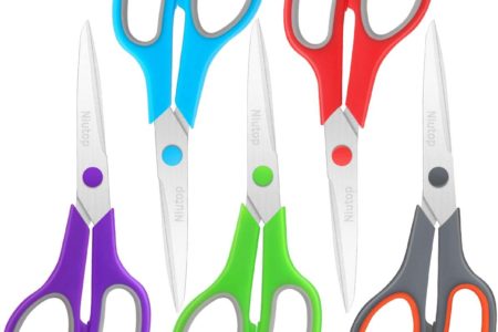 Scissors Bulk Set of 5-Pack, Niutop 8 Inches Multipurpose Sharp Scissors