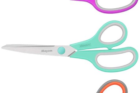 Scissors, iBayam 8 Inches Multipurpose Scissors Bulk 3-Pack