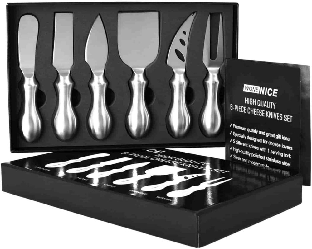 WoneNice Premium 6-Piece Cheese Knives Set