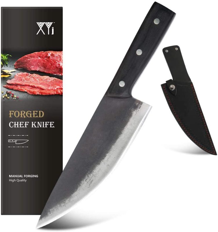 XYJ Hand Forged Chef Knife 8 inch High Carbon Steel Meat Cleaver