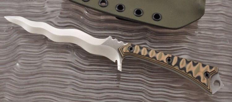 BDknives Handmade Steel D2 Bowing Knife with Curves Blade