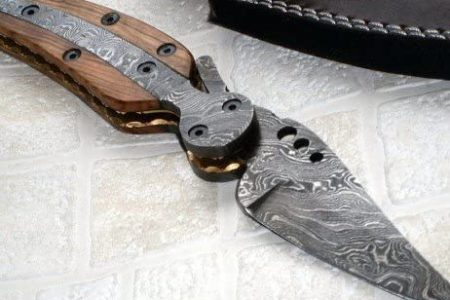 FN-41 Custom Handmade Damascus Steel Folding Knife
