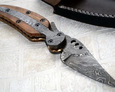 FN-41 Custom Handmade Damascus Steel Folding Knife
