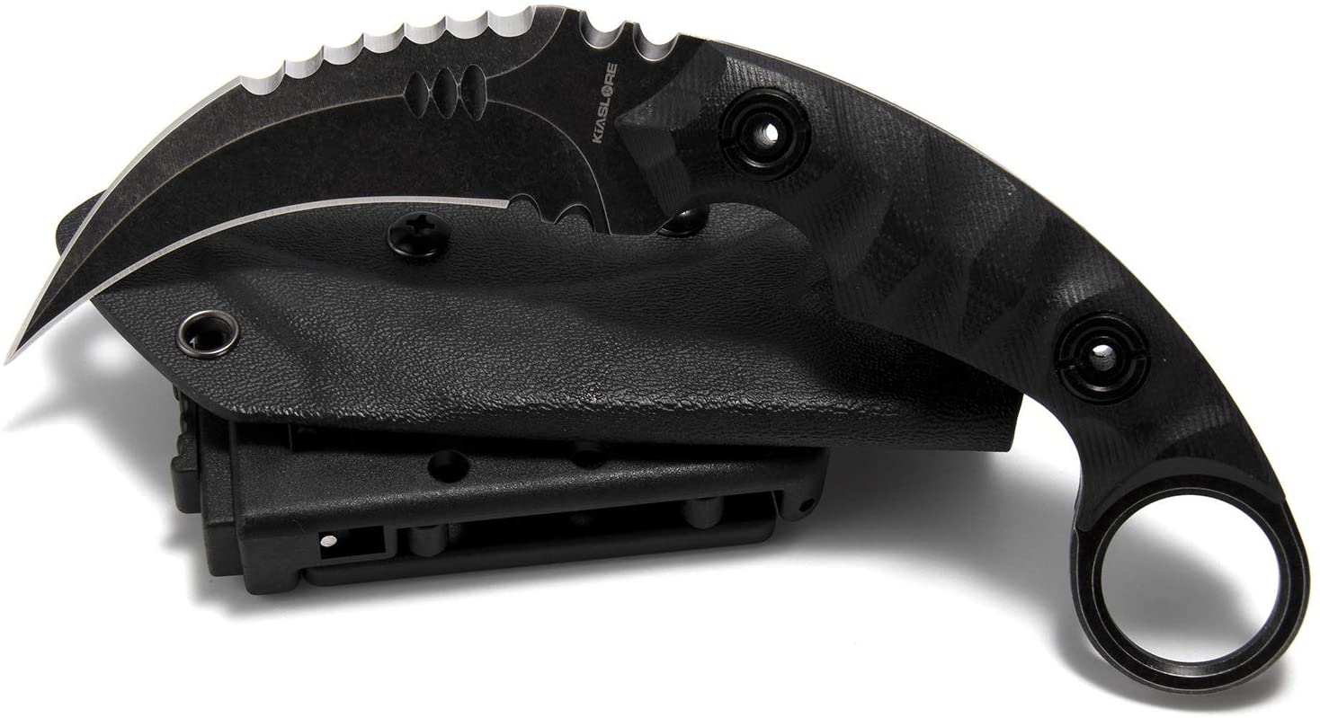 KIASLORE Camping EDC Tools Outdoor Survival Claw Tactical Teeth Knife