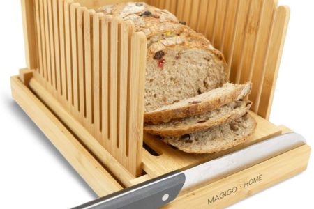 MAGIGO Nature Bamboo Foldable Bread Slicer
