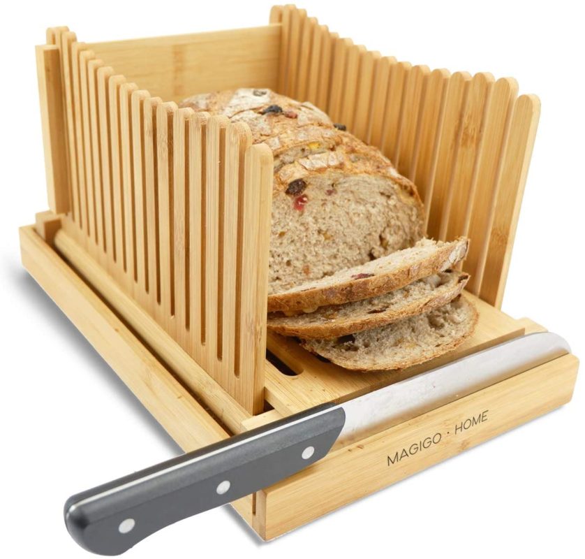 MAGIGO Nature Bamboo Foldable Bread Slicer