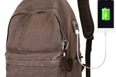 Canvas Backpack Lightweight Travel Daypack Student Rucksack Laptop Backpack