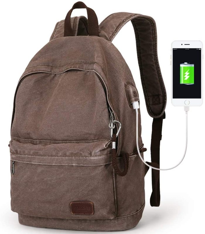 Canvas Backpack Lightweight Travel Daypack Student Rucksack Laptop Backpack