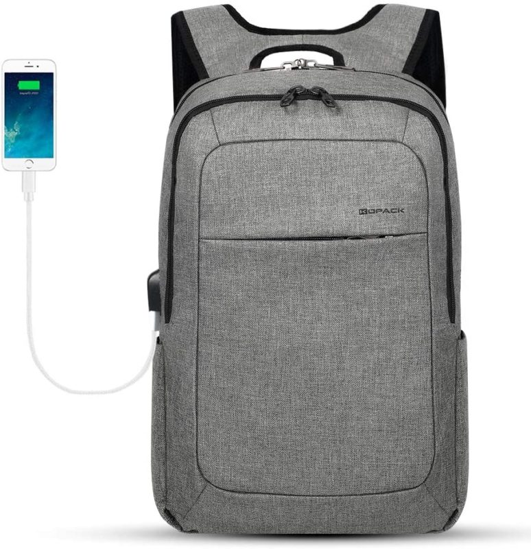 KOPACK Slim Laptop Backpacks Anti Thief Business Computer Bag College School 15 15.6 inch Gray