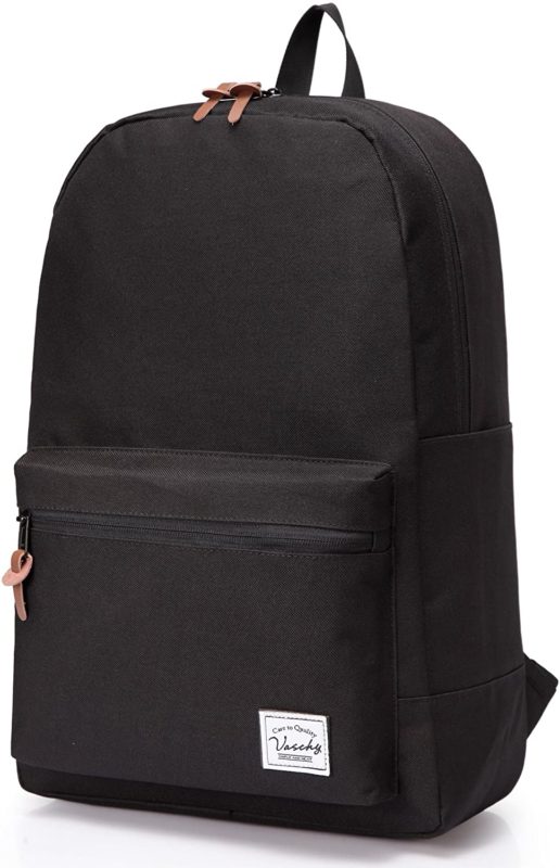School backpack, Lightweight Casual Classic Water-resistant School Rucksack Travel Backpack 15 inch Laptop Black