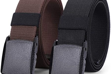 WHIPPY 2 Pack Elastic Stretch Belt for Men