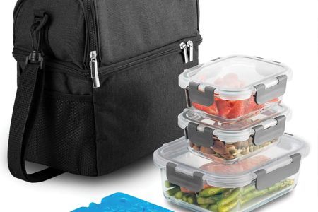 8-Piece Insulated Lunch Box Set - Insulated Lunch Bag for Women Men
