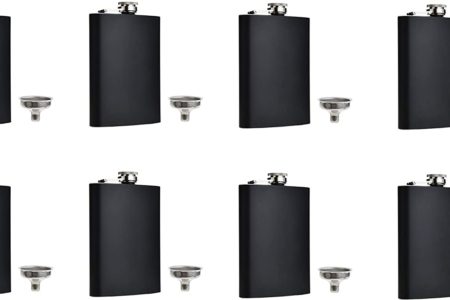 FF Elaine Black Flask Stainless Steel with Funnel