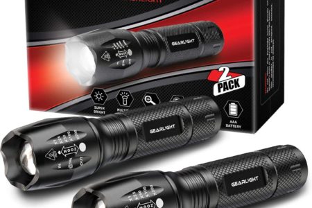 GearLight LED Tactical Flashlight S1000 [2 Pack]