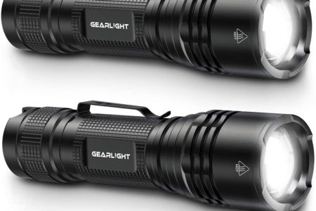 GearLight Tac LED Tactical Flashlight [2 Pack]