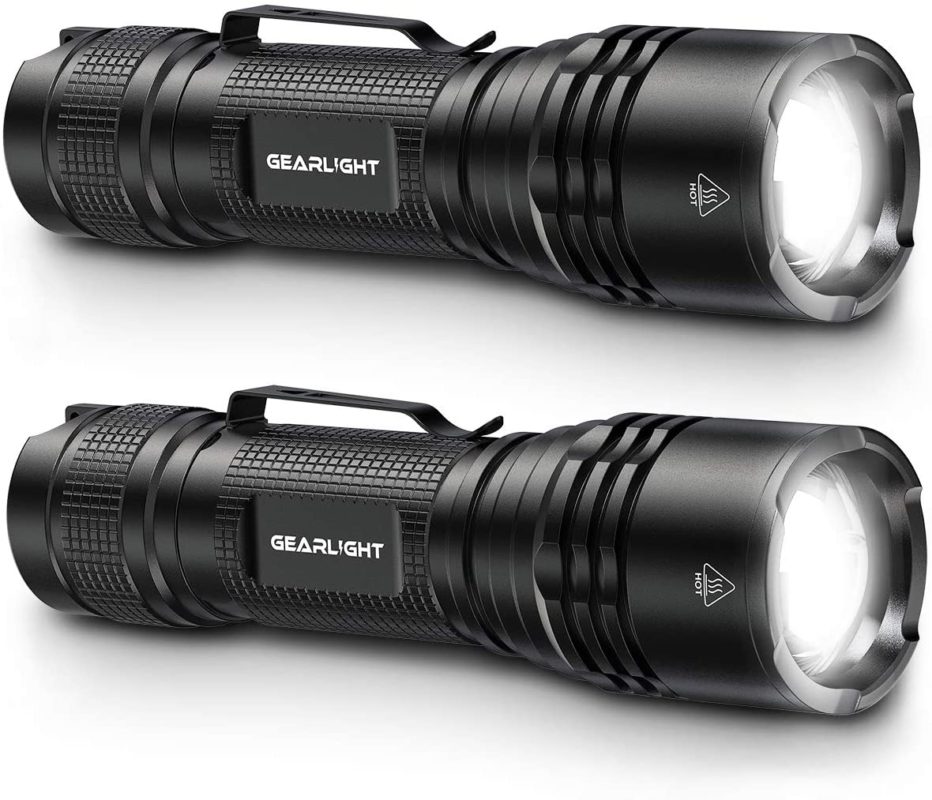 GearLight Tac LED Tactical Flashlight [2 Pack]