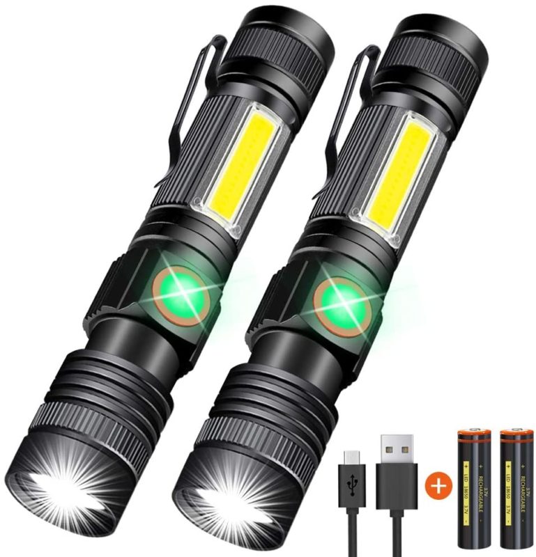 Hoxida USB Rechargeable Flashlight (Battery Included)