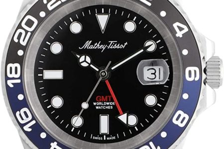 Mathey-Tissot Mathy Vintage GMT Black Dial Batman Bezel Men's Watch H903ANB